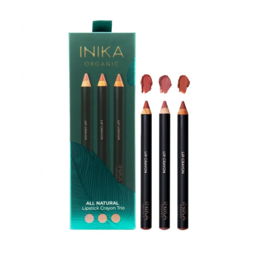 INIKA Organic All Natural Lipstick Crayon Trio | Dāvanu komplekts
