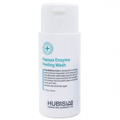 HUBISLAB Papaya Enzyme Peeling Wash | Eksfoliatīvs attīrīšanas līdzeklis ar papaijas enzīmiem, 70 g