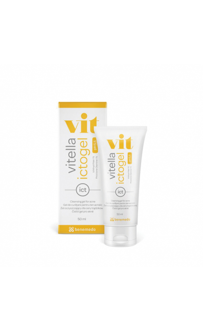 VITELLA ICTOGEL CLEANSING GEL FOR ACNE | Attīrošs gels aknes skartai ādai, 50 ml