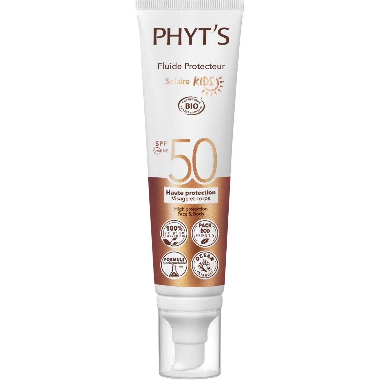 PHYT'S KIDS SUN PROTECTION FLUID SPF 50 | SPF 50 aizsardzības līdzeklis bērniem, 100ml