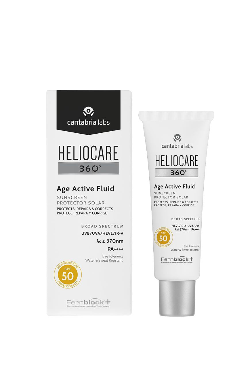 CANTABRIA LABS HELIOCARE 360° AGE ACTIVE FLUID SPF50+ | Saules aizsargfluīds ar pretnovecošanās īpašībām SPF50 +, 50 ml