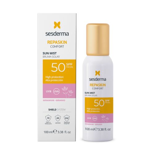 SESDERMA REPASKIN COMFORT Sun Mist Geranium SPF50, 100ml | Saules aizsardzības aerosols ar gerāniju SPF50, 100 ml